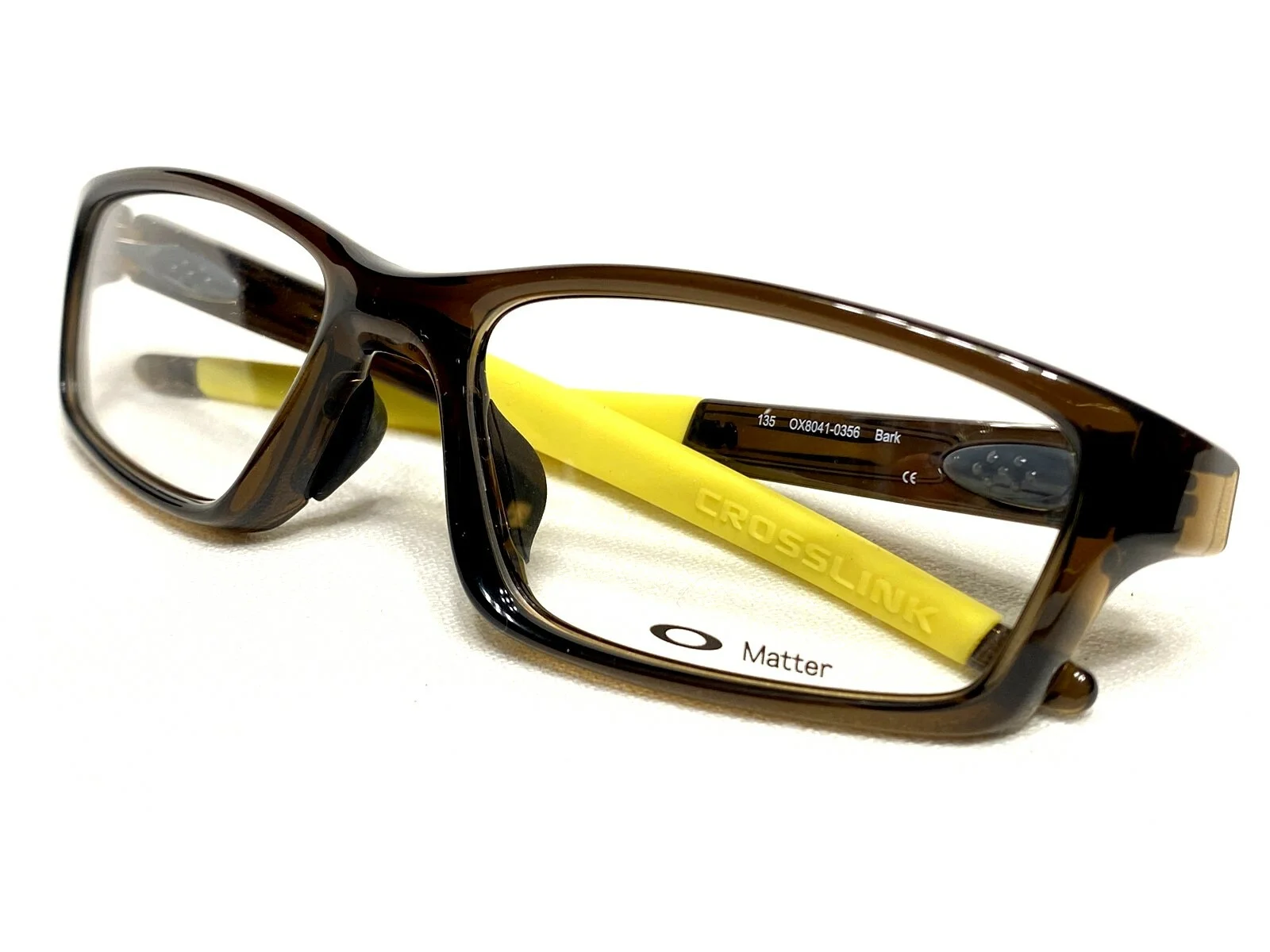 NEW OAKLEY EYEGLASSES OX8041-0356 CROSSLINK BARK 56-17-135 MEN