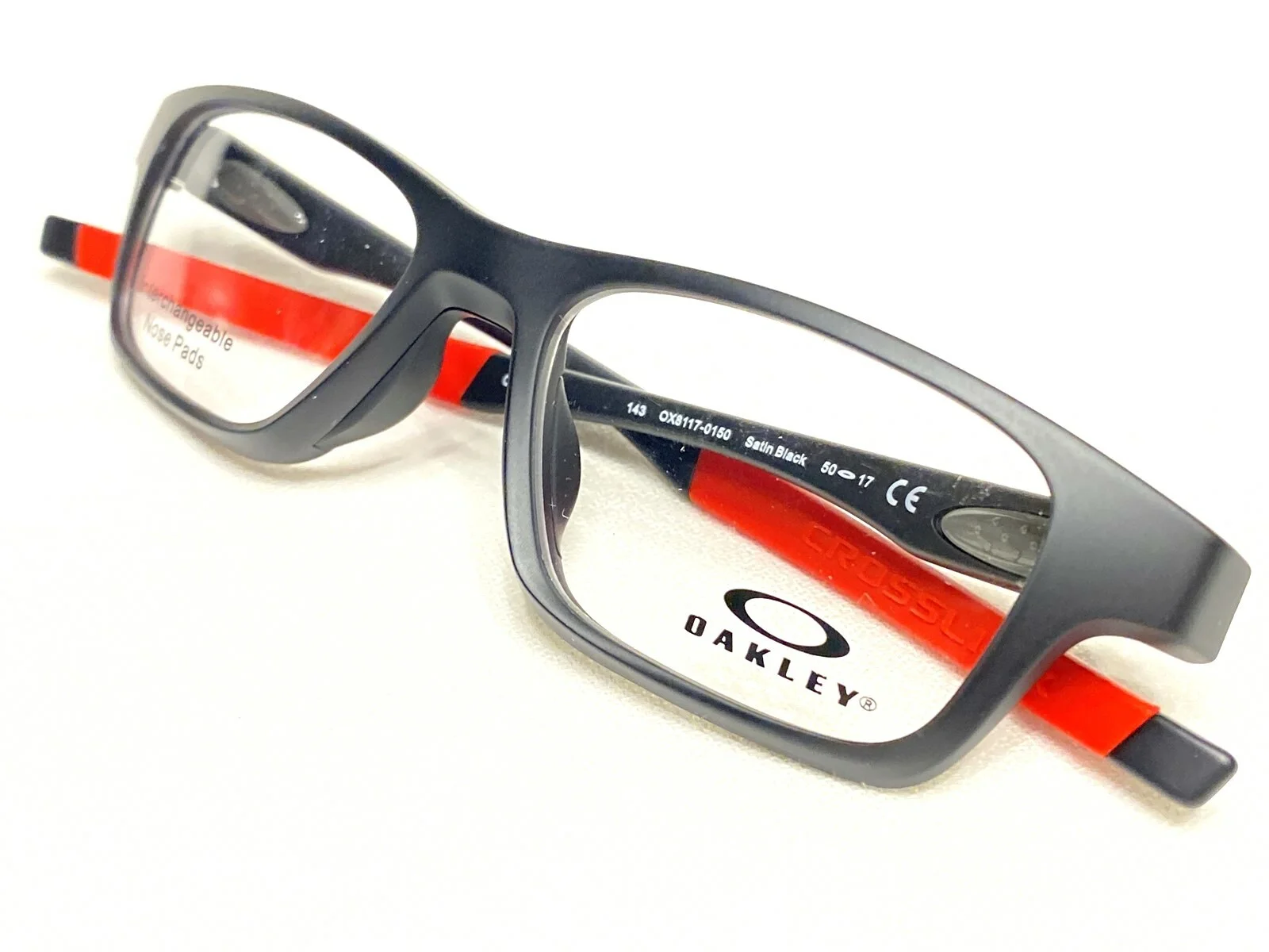 NEW OAKLEY EYEGLASSES OX8117-0150 CROSSLINK SATIN BLACK 50-17-143