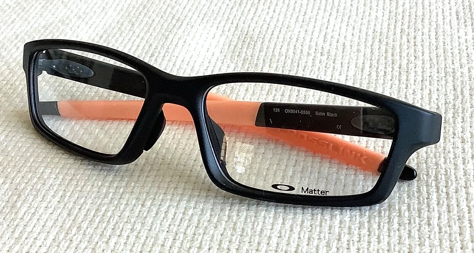 Oakley Crosslink Eyeglasses OX8029 Satin Black / Red Frames w Clear Demo Lens 2