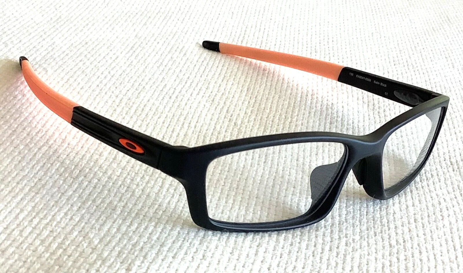 Oakley Crosslink Eyeglasses OX8029 Satin Black / Red Frames w Clear Demo Lens 3