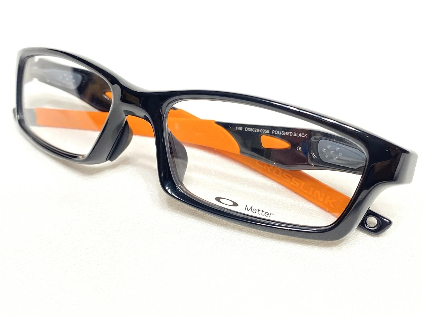 Oakley OX 8029-0956 Crosslink Eyeglasses Glasses Polished Black / Orange 56mm
